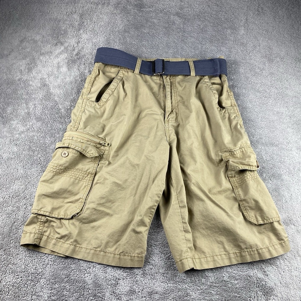 Beverly Hills Polo Club Cargo Shorts Mens 32 Khaki Belted High Rise